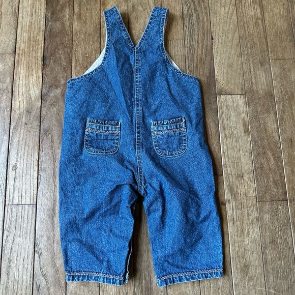 Vintage 90s Overalls Baby Girl Size 6-9 M Sonoma Butterfly Bib Embroidered - Picture 7 of 10